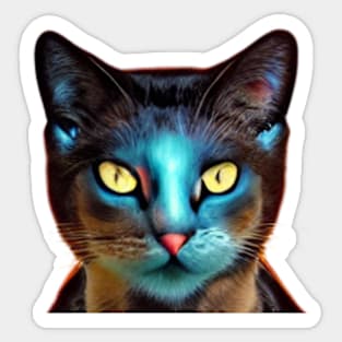 Cat with avatar eyes Sticker